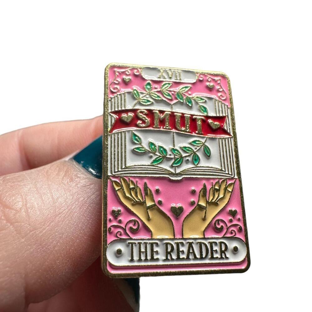 SMUT Pink The Reader Tarot Card Enamel Pin